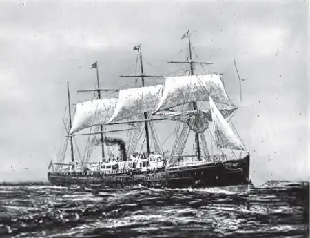 El Oceanic, primer barco construido para la renacida White Star Line el año 1871