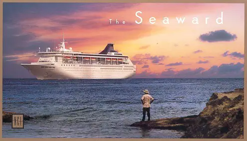 Postal oficial del Seaward, nuevo buque de Norwegian Cruise Line el año 1988