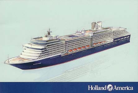 Primera postal oficial del barco de Holland America