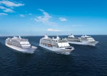 Imagen de los tres barcos de la flota de Regent Seven Seas Cruises