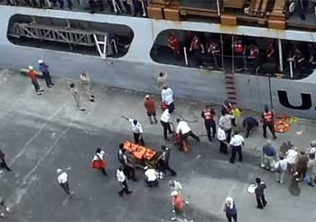 Accidente en el puerto. Cuidado al acercarte al borde!