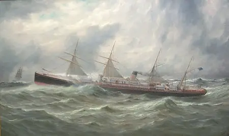 El SS Adriatic de White Star Line por George Parker Greenwood