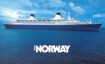 Postal del barco como SS Norway de NCL