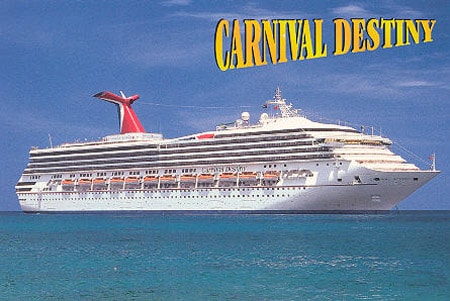 Postal oficial del Carnival Destiny, que entró en servicio en 1996