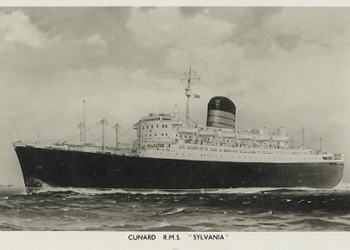 Postal oficial del buque de Cunard, el RMS Sylvania