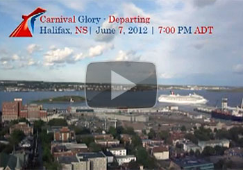 Video en formato Time Lapse del Carnival Glory saliendo de Halifax