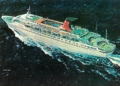 Postal oficial del nuevo barco de cruceros de Cunard