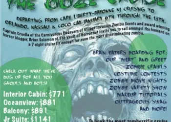 Cartel promocional del Ooze Cruise, crucero para fanáticos del mundo zombie