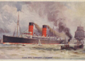 Postal oficial del ocean liner de la naviera cunard