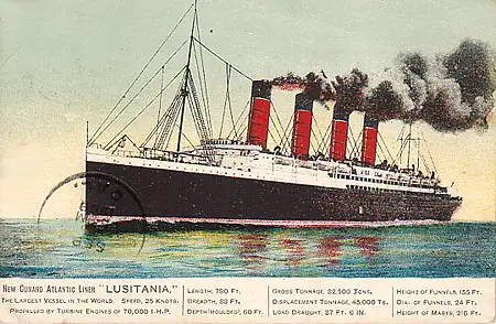 Viaje inaugural del RMS Lusitania Viaje inaugural del RMS Lusitania, ocean liner de Cunard (7 septiembre 1907) - CruceroAdicto.com