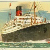 Postal oficial del ocean liner de Cunard