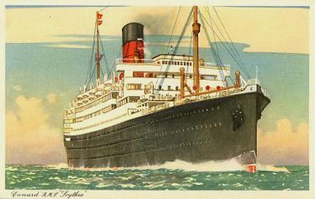 Cruceros Traditional: Postal oficial del ocean liner de Cunard