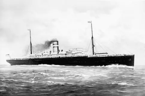 La estilizada figura del SS Potsdam navegando (FOTO: Library of Congress)