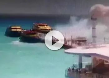 explosión de Ferry en Playa del Carmen