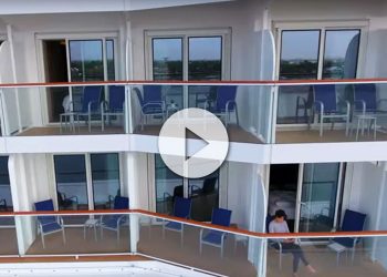 Vídeo grabado con drone desde balcón de crucero
