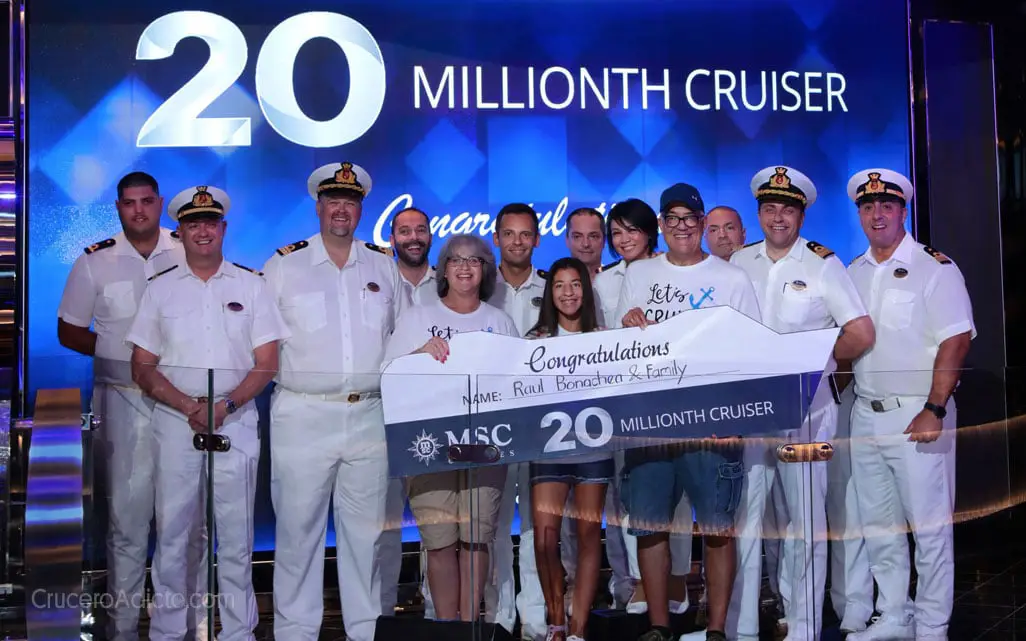 MSC Cruceros da la bienvenida al pasajero 20 millones