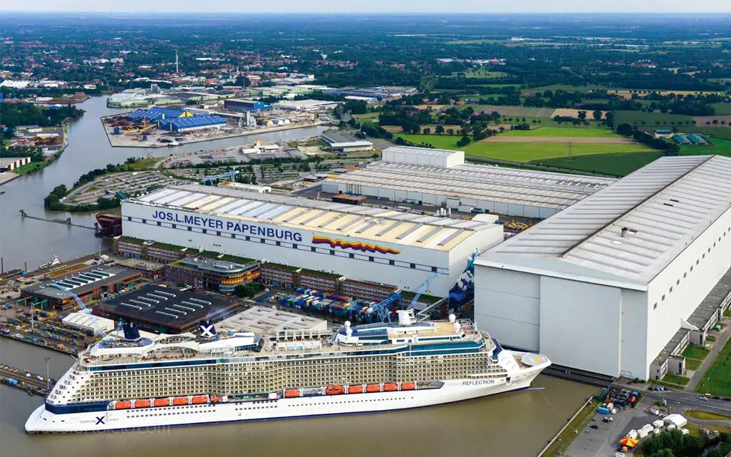 Construyendo un barco de crucero en Meyer Werft
