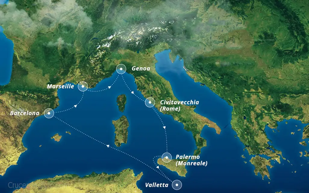 MSC Virtuosa itinerario Mediterráneo