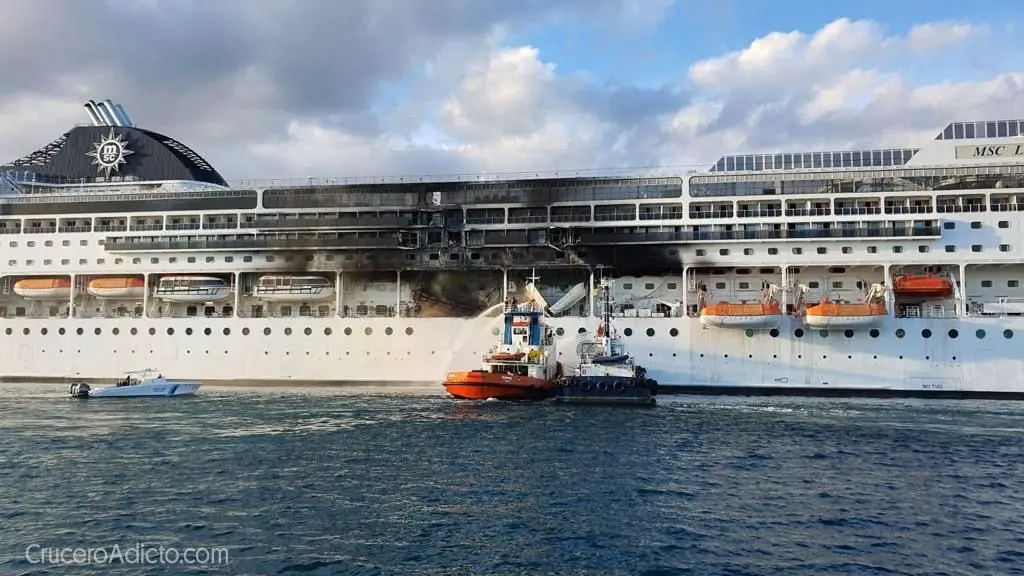 Incendio a bordo del MSC Lirica atracado en Corfú