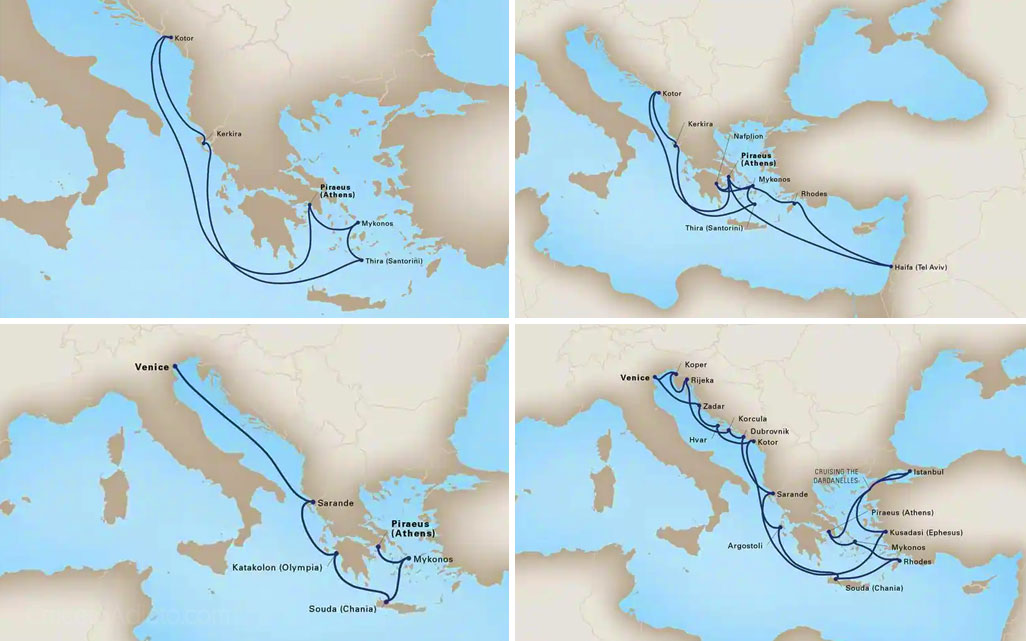 Itinerarios Eurodam en Mediterráneo 2021