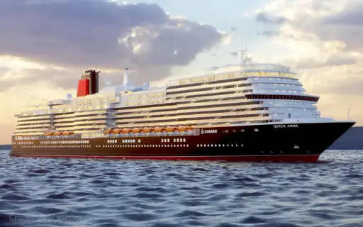 barco de Cunard Line retrasado -Queen Anne de Cunard Line