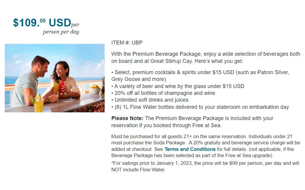 Norwegian Cruise Line aumenta el coste de los paquetes de bebidas