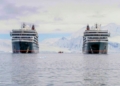 Encuentro en la Antártida de 2 cruceros de expedición por primera vez