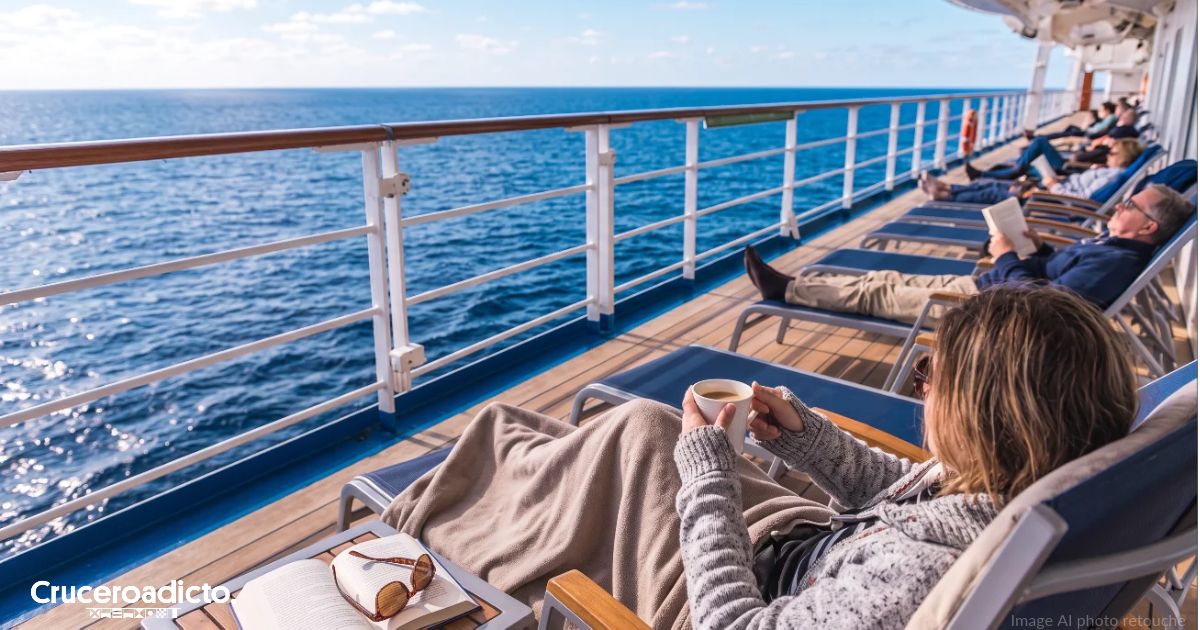 Relax en la cubierta durante un crucero de posicionamiento