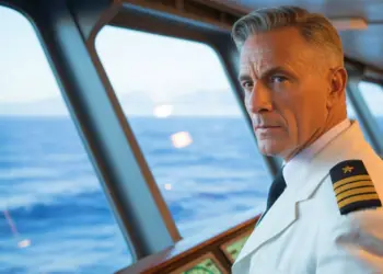 Oficiales de un barco de crucero