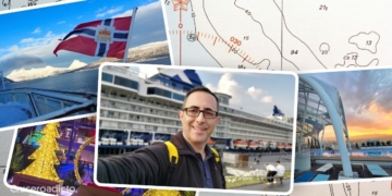 Jesús García ante el Celebrity Millennium en Japón, junto a fotos de sus cruceros de invierno por la costa nevada de Noruega con Havila Voyages y en el Mein Schiff Relax en Las Palmas de Gran Canaria