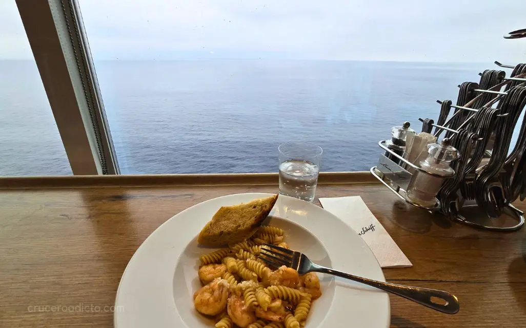 Experiencia en el Mein Schiff 4 Gambas con pasta fresca