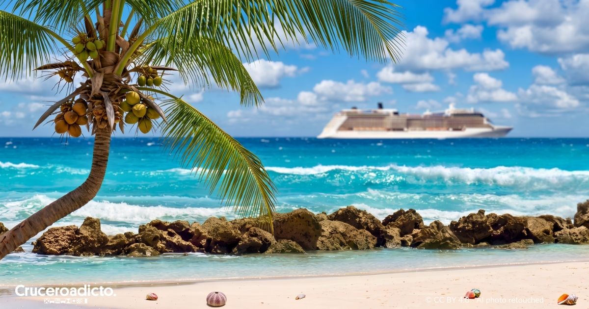 Barco de crucero por el Caribe