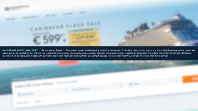 TELETIPO de noticias de Cruceros 14 Aviso de Norwegian Cruise Line en su web sobre correos fraudulentos que se hacen pasar por la naviera